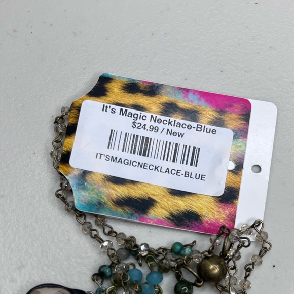 NWT Boho It's Magic Turquoise Blue Beaded Stone Necklace - Picture 6 of 8